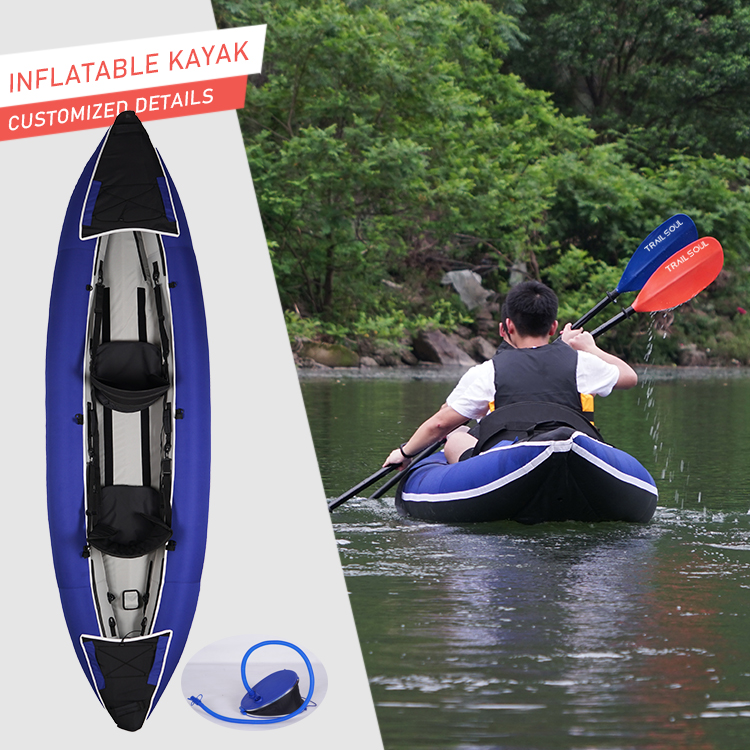 Kayak gonflable en tandem de bateau en PVC en gros, canoë kayak gonflable pour 2 personnes (1)